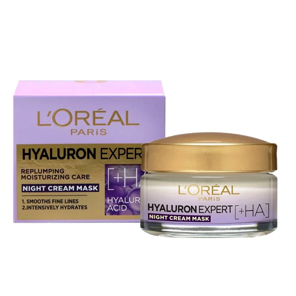 ماسک کرم آبرسان و ضد چروک شب هیالورون لورال L’Oréal Paris Hyaluron Expert Replumping Moisturizing Night Cream Mask 50ml ماسک کرم آبرسان و ضد چروک شب هیالورون لورال L’Oréal Paris Hyaluron Expert Replumping Moisturizing Night Cream Mask 50ml - تصویر 1