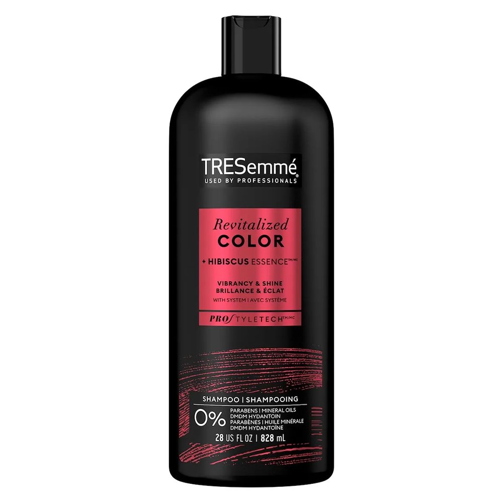 شامپو درخشان کننده موهای رنگ شده ترزمی ترزمه TRESemme Revitalized Color Plus Hibiscus Essence Vibrancy and Shine ProStyleTech Shampoo 828ml شامپو درخشان کننده موهای رنگ شده ترزمی ترزمه TRESemme Revitalized Color Plus Hibiscus Essence Vibrancy and Shine ProStyleTech Shampoo 828ml - تصویر 1