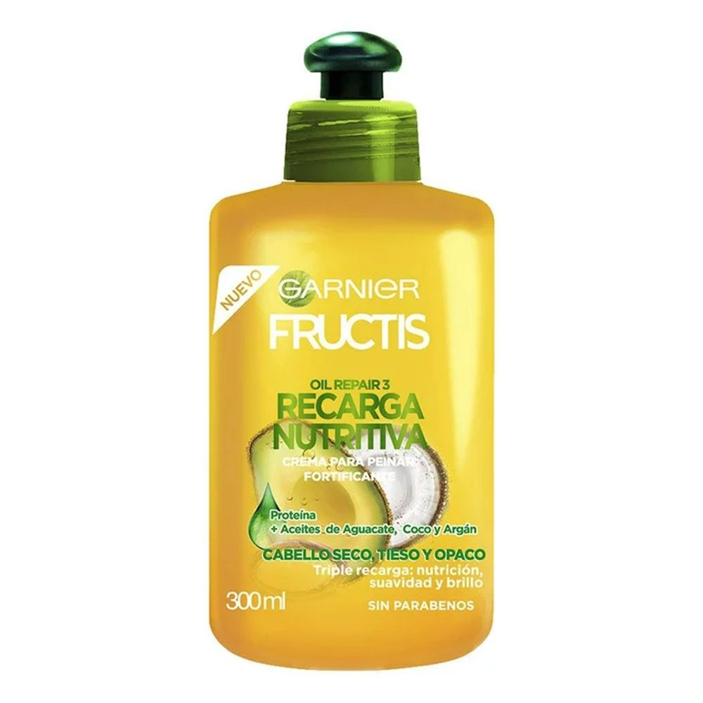 کرم موی پروتئین رسان و حالت دهنده فروکتیس گارنیر گارنیه Garnier Crema para peinar Recarga Nutritiva Fructis 300ml کرم موی پروتئین رسان و حالت دهنده فروکتیس گارنیر گارنیه Garnier Crema para peinar Recarga Nutritiva Fructis 300ml - تصویر 1