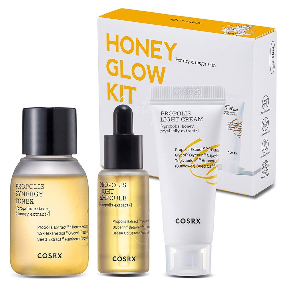 کیت مینی 3 مرحله ای پروپولیس کوزارکس آبرسان، ترمیم کننده و ضد جوش Cosrx Honey Glow Trial Kit 3 step کیت مینی 3 مرحله ای پروپولیس کوزارکس آبرسان، ترمیم کننده و ضد جوش Cosrx Honey Glow Trial Kit 3 step - تصویر 1