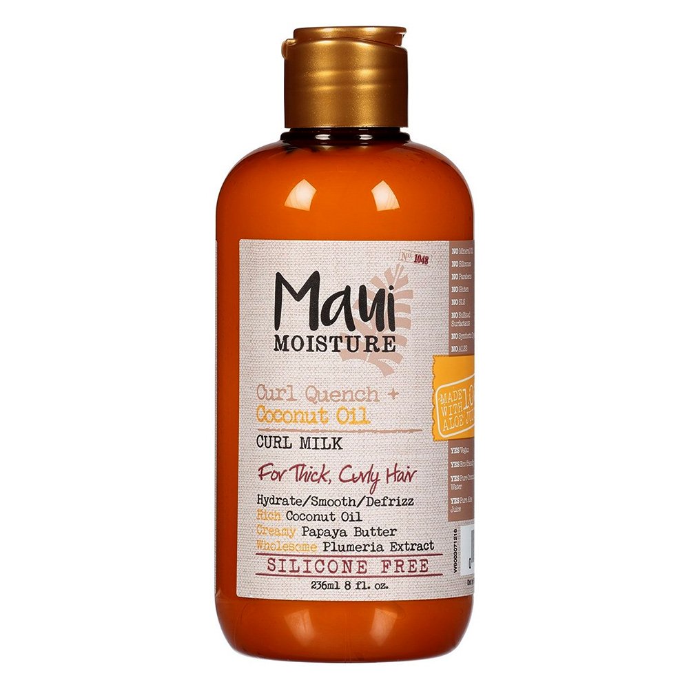 شیر موی آبرسان و ضد وز موهای فر و ضخیم روغن نارگیل مائوئی مائویی Maui Moisture Curl Quench + Coconut Oil Curl Milk 236ml شیر موی آبرسان و ضد وز موهای فر و ضخیم روغن نارگیل مائوئی مائویی Maui Moisture Curl Quench + Coconut Oil Curl Milk 236ml - تصویر 1