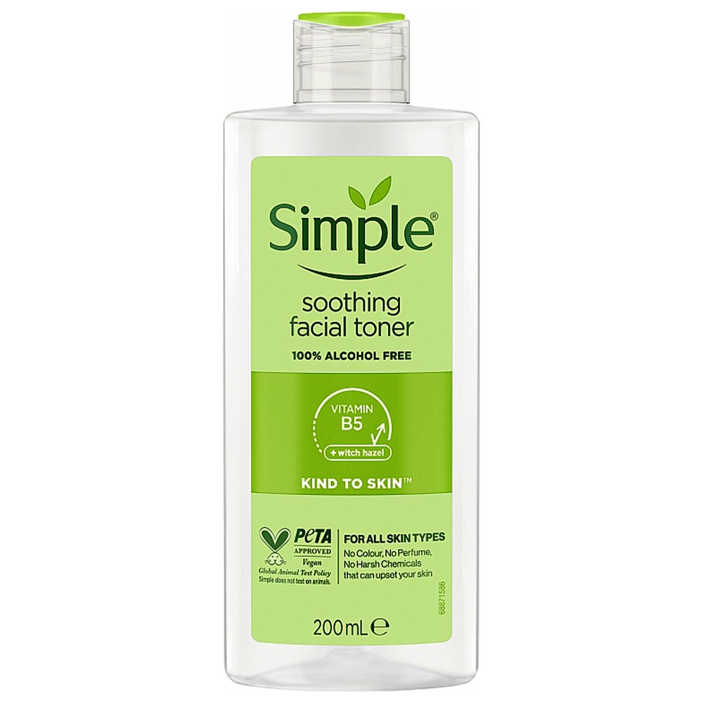 تونر تسکین دهنده پوست حساس سیمپل Simple Kind To Skin Soothing Facial Toner 200ml تونر تسکین دهنده پوست حساس سیمپل Simple Kind To Skin Soothing Facial Toner 200ml - تصویر 1