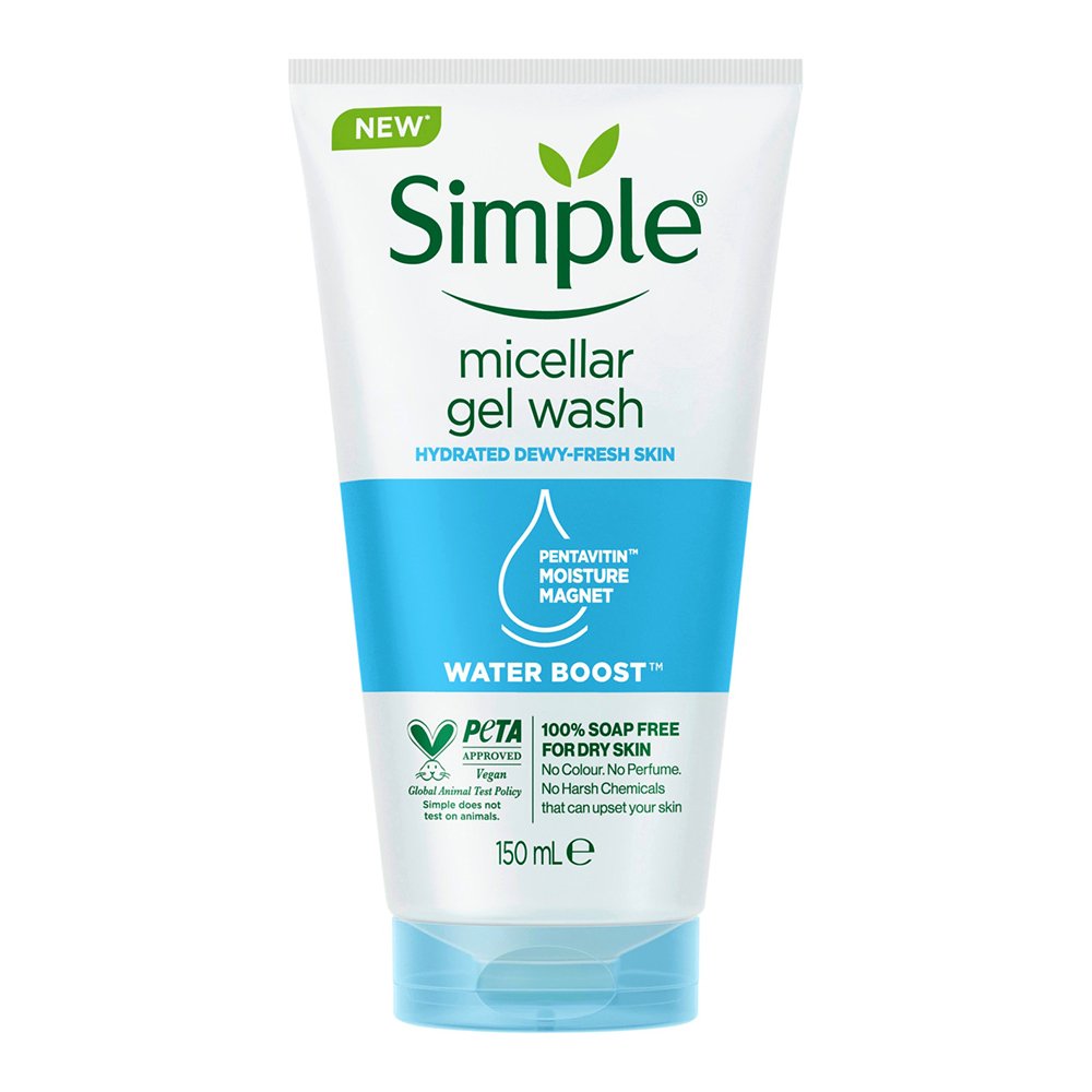 ژل شوینده صورت میسلار سیمپل Simple Water Boost Micellar Facial Gel Wash 150ml ژل شوینده صورت میسلار سیمپل Simple Water Boost Micellar Facial Gel Wash 150ml - تصویر 1