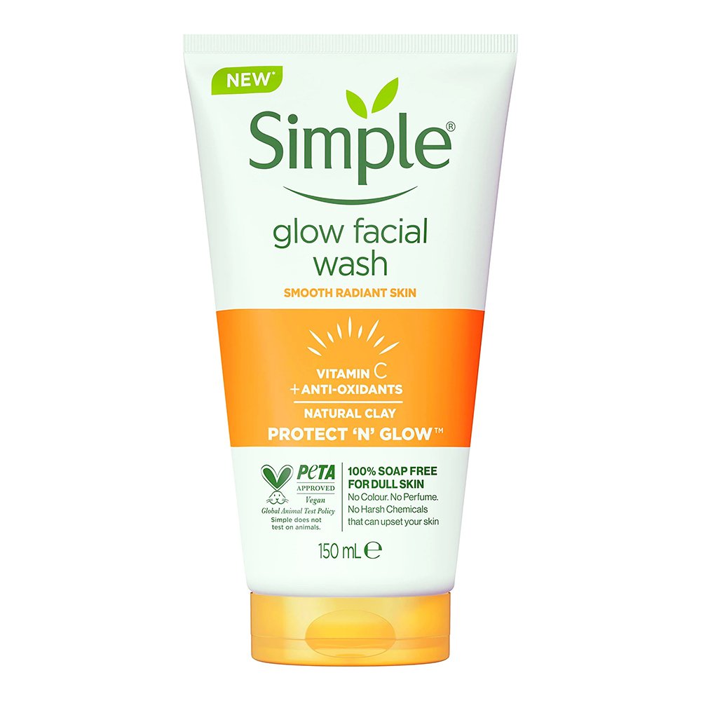 ژل شستشو صورت ویتامین سی سیمپل Simple Glow facial wash with vitamin C and anti-oxidants 150ml ژل شستشو صورت ویتامین سی سیمپل Simple Glow facial wash with vitamin C and anti-oxidants 150ml - تصویر 1