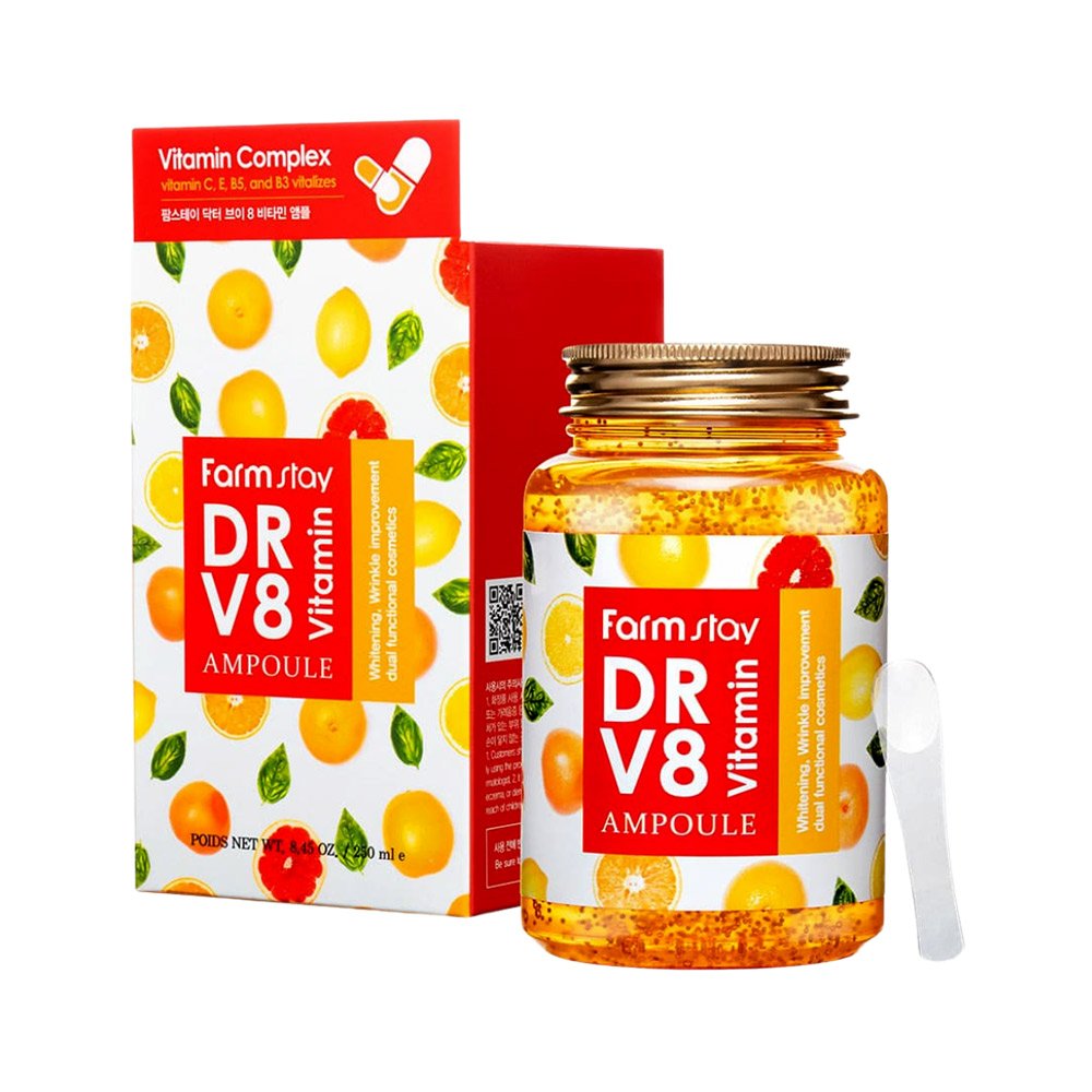 آمپول آبرسان ویتامین DR-V8 فارم استی Farm Stay DR.V8 Vitamin Ampoule 250ml آمپول آبرسان ویتامین DR-V8 فارم استی Farm Stay DR.V8 Vitamin Ampoule 250ml - تصویر 1